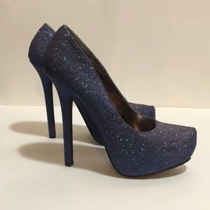 Shimmering Purple-Blue Platform High Heels XXI